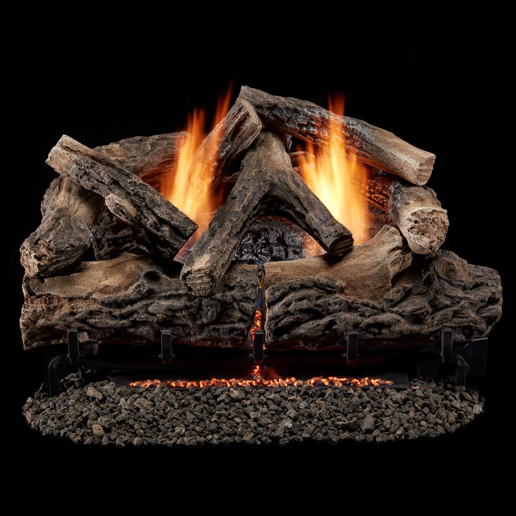 Bluegrass Living, Vent Free Log Set - 24in. Rustic Oak, 33000 BT, Heat Output 33000 Btu/hour, Heating Capability 1500 ft², Model# B24DR-ES4